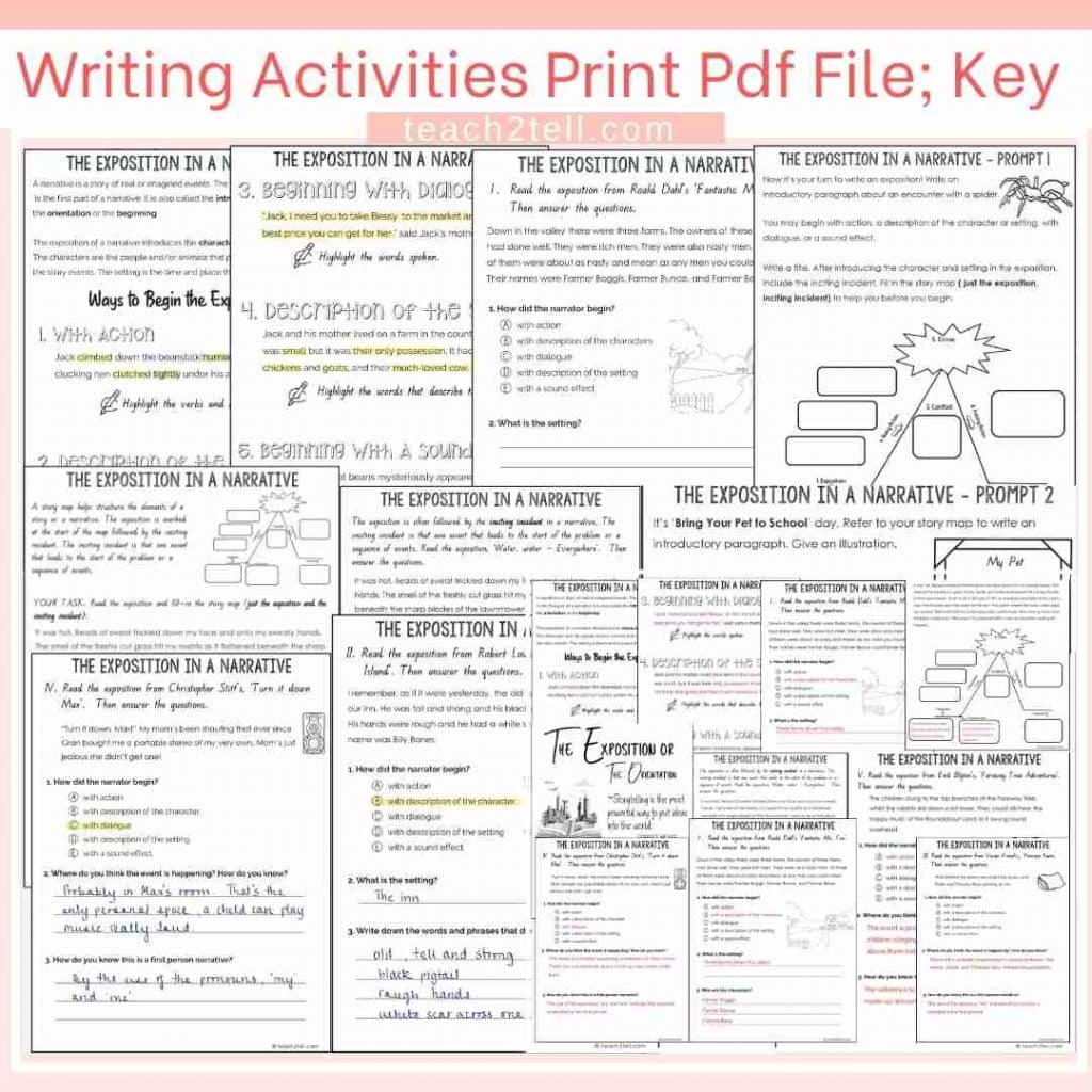 Writing the Narrative Exposition or Narrative Orientation