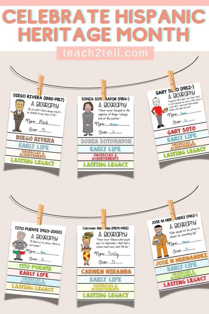 Biography writing hispanic heritage month activities
