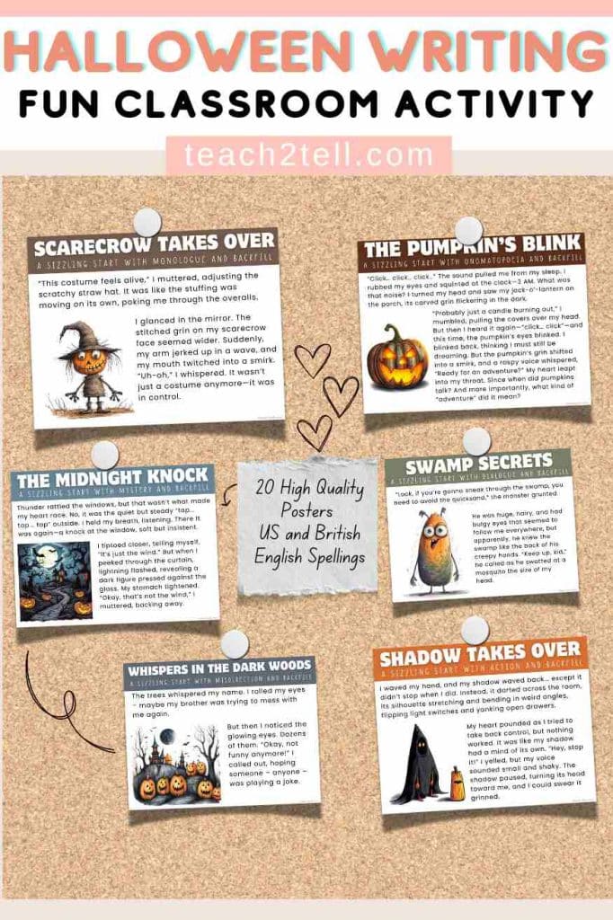 halloween writing sizzling starts