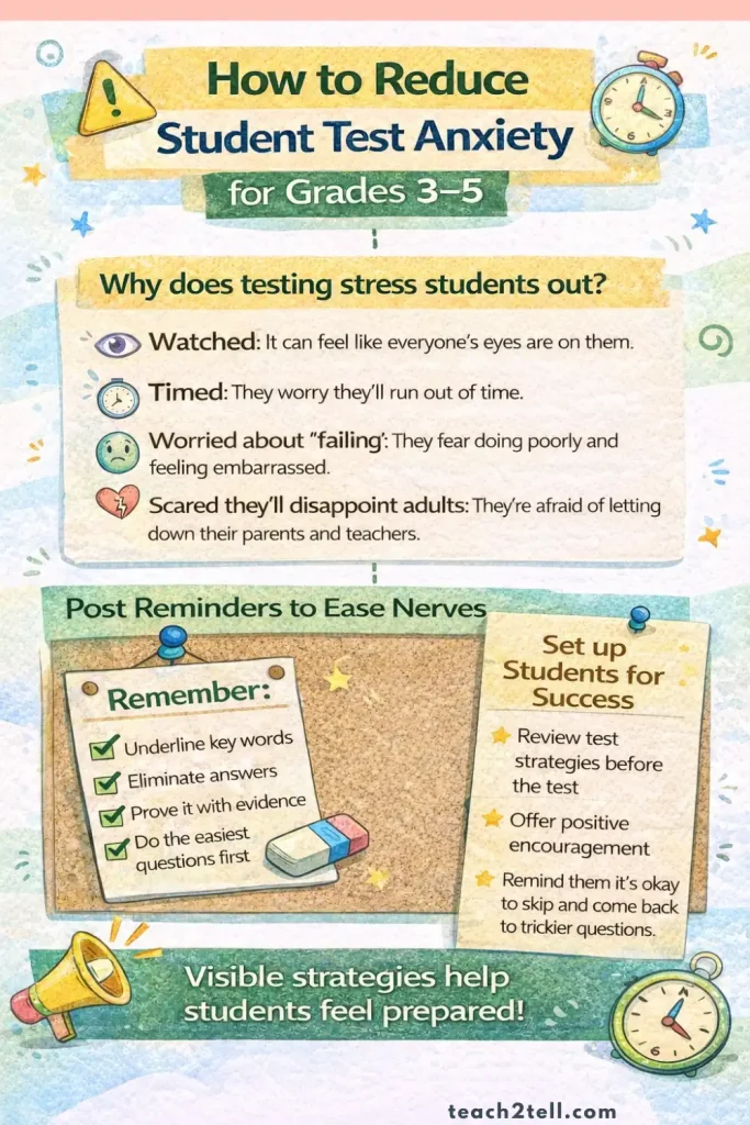 How to reduce test anxiety for Grades 3–5 students with strategies for standardized testing in elementary classrooms